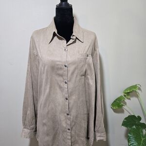 Chico's Taupe Button-Up Shirt
